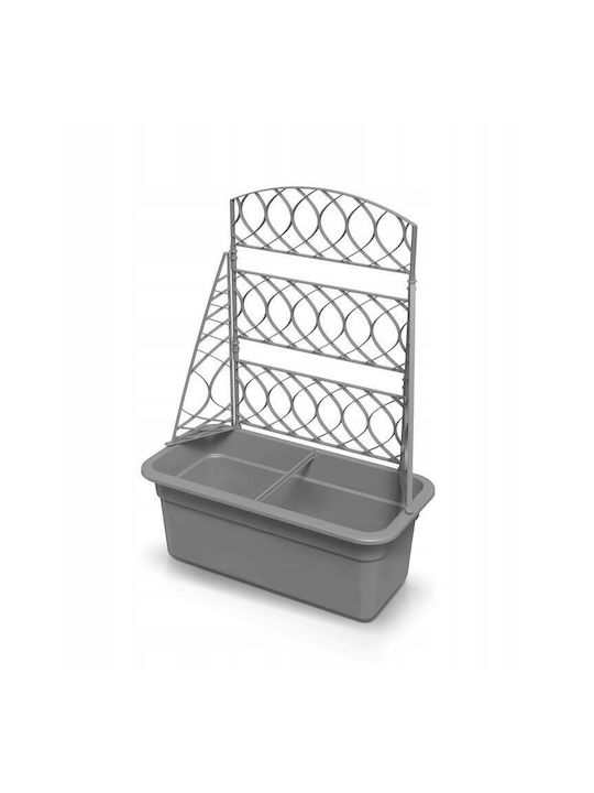 Bloma Gray Stone Flowerpot Pergola Gray Silver