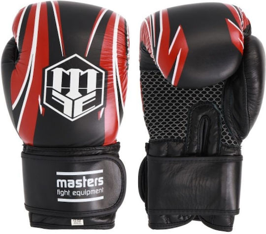 Sport Masters 155-120102 Boxing Gloves Leather for Competition Black