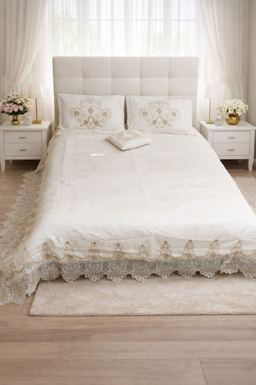 Bridal Νυφικό Σετ με Δαντέλα 260x260εκ.
