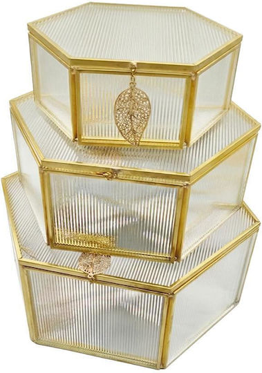 Trends Set of 3 Glass Decorative Boxes