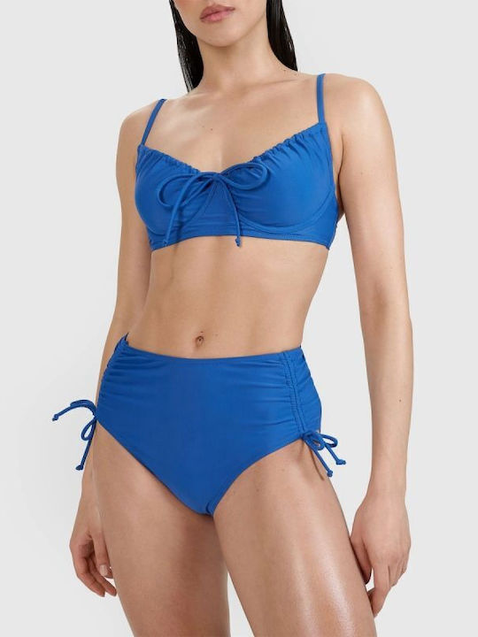 Bikinihosen Slip Hohe Taille Blau