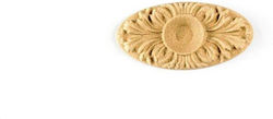 Wooden Carved Oval Decoration 6.5x3