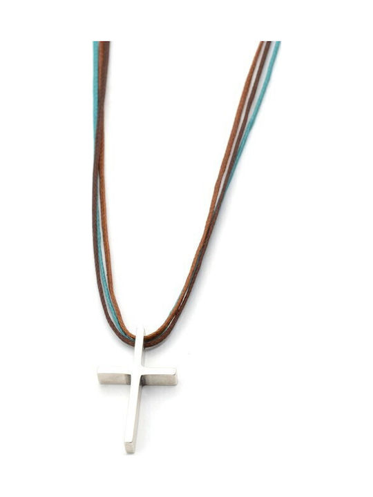 Irmelia Men's Silver Cross with Cord