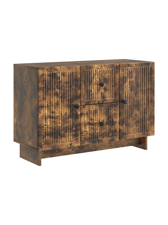 Wooden Sideboard with Drawers Smoked Oak Wood 8...