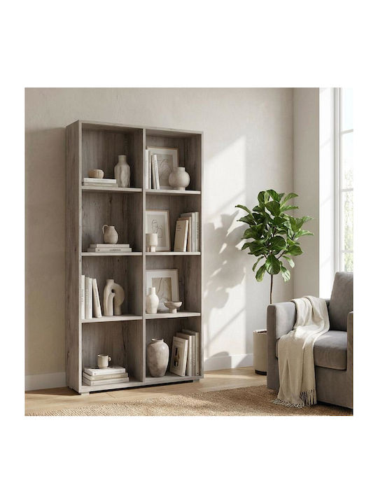 Smart Boden Bücherregal Holz Grau 74x25x146cm