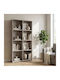 Smart Boden Bücherregal Holz Grau 74x25x146cm