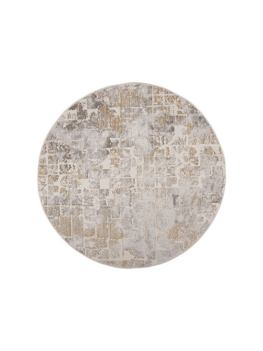 Biokarpet Gossip Round 9856a S White-p Gold-160x160