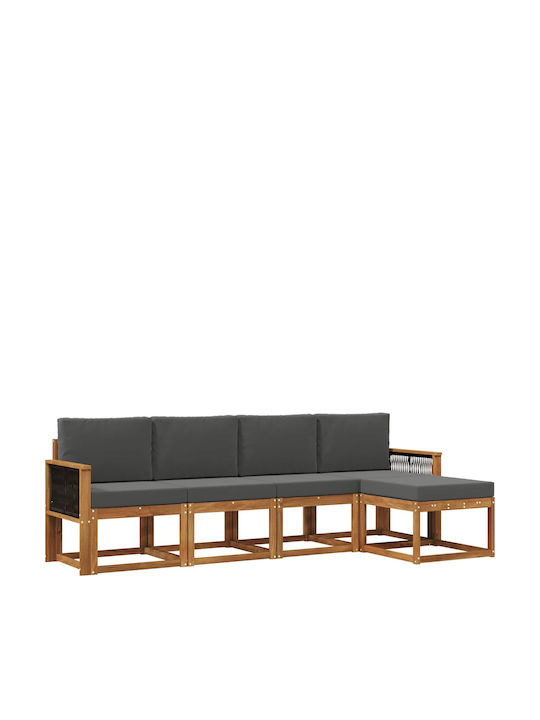vidaXL Zweisitziges Outdoor-Sofa Kunststoff mit...