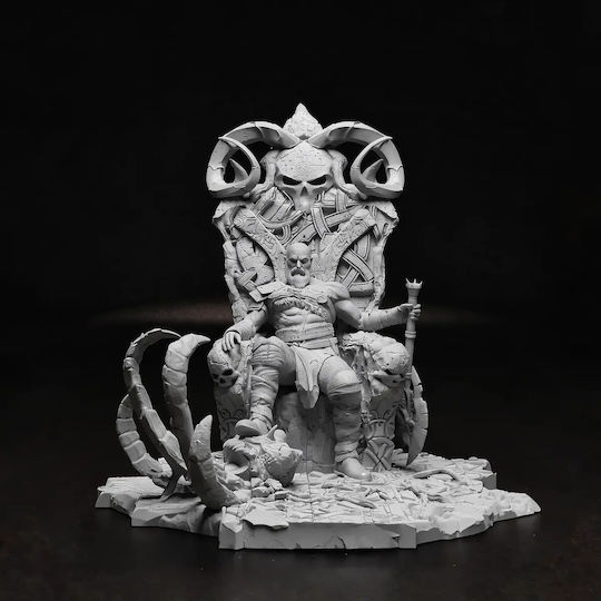 Figure Kratos On Throne Ready To V3 God War 3d Printed 20 Cm 1:8