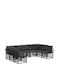 Ecksofa Outdoor Metallisch Schwarz mit Kissen
