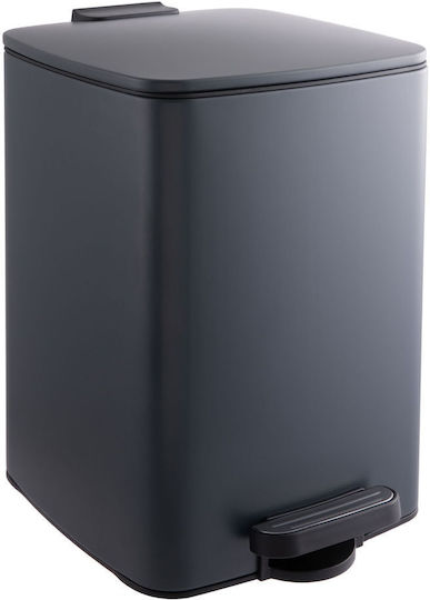 Relaxdays Plastic Waste Bin with Pedal Gray 12lt