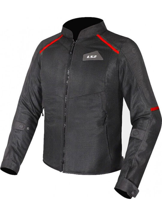 LS2 Breeze Sommer Herren Motorradjacke Schwarz/Rot