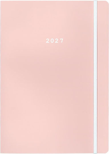 Next Ημερήσια Ατζέντα Pastel 2027 Ροζ 12x17εκ.