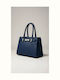 Leder Damen Handtasche Navy Blau