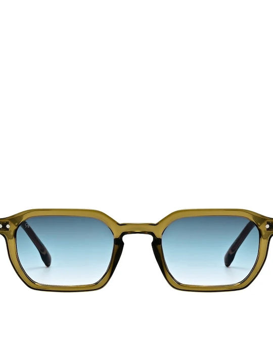 Red Raven Harper Unisex Sunglasses with Blue Fr...
