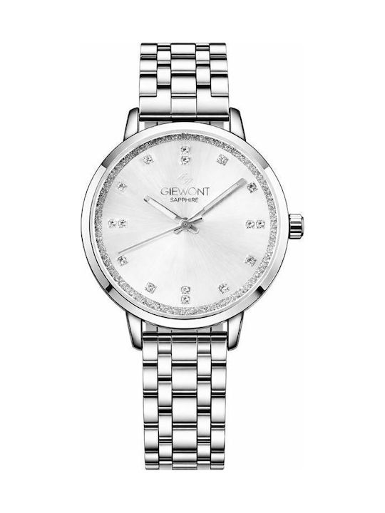 Giewont Womens Battery Watch With Silver Metal Bracelet