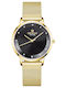 Giewont Womens Battery Watch With Gold Metal Bracelet