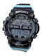 Digital Damenuhr 40mm Batterie mit Blauem Metall-Armband
