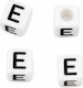 Acryl Perlen Würfel Buchstaben E 6mm 25Stück 19-05