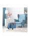 Living Room Stool With Storage Space Upholstered In Velvet Blue