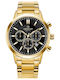 Giewont Herrenuhr 44mm Chronograph Batterie mit Gold Metall-Armband