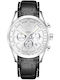 Giewont Herrenuhr 47mm Chronograph Batterie mit Silber Lederriemen
