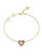 Guess Women's Bracelet with Heart Design in Gold Plated Steel