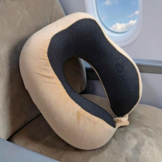 Ταξιδιού Μαξιλαράκι Ταξιδίου Memory Foam Μπεζ