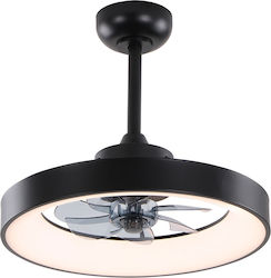 Aca Πλαφονιέρα 30cm με Φως Μαύρη FAN6697BK Aca Πλαφονιέρα 30cm με Φως Μαύρη FAN6697BK
