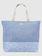 Verde Wicker Beach Bag Blue