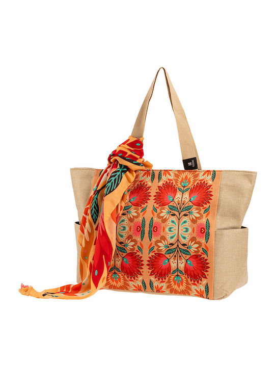 Modissimo Set Of Fabric Orange Beach Bags