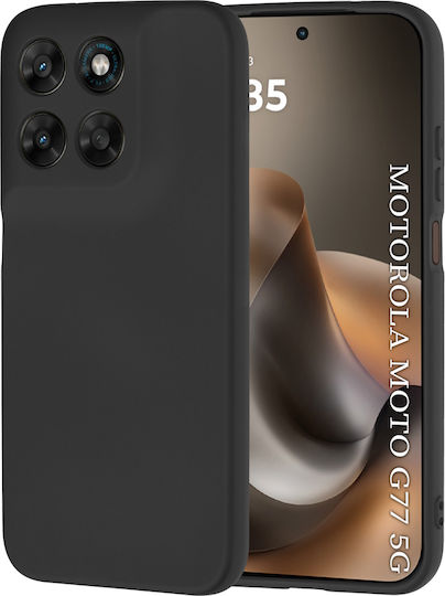 Techsuit Softflex Motorola Moto Rückseite Umschlag Silikon Schwarz (Motorola Moto G77 / G67)