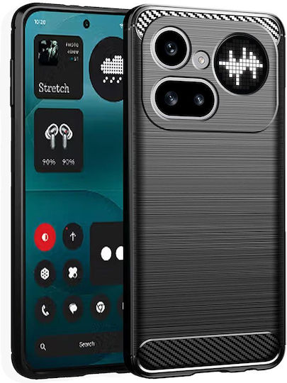 Techsuit Carbon Rückseite Umschlag Silikon Schwarz (Nichts Phone (4a) Pro)