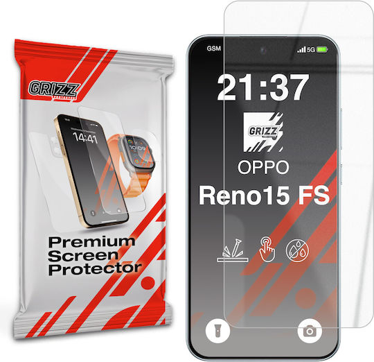 Grizzglass Hybridglass Tempered Glass Screen Protector Compatible Oppo Reno 15 Fs Transparent