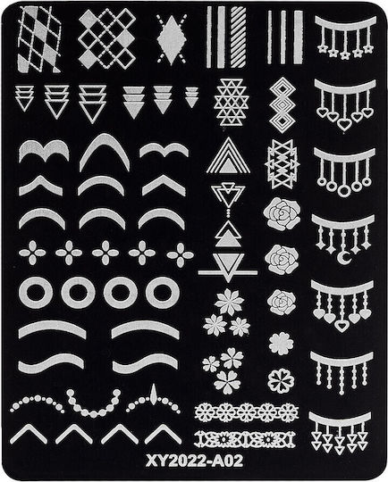 Luxorise Nail Art Metal Nail Stamp Template Shape Reflection A02