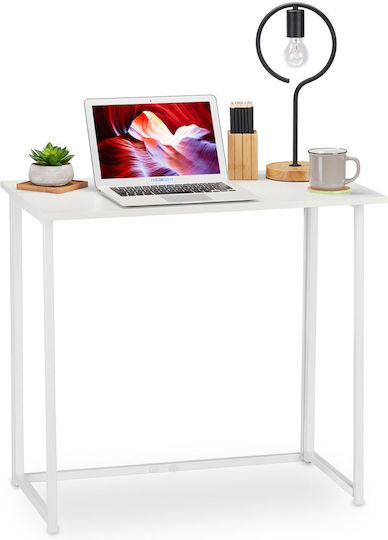 Computer Büro Holz Weiß mit Metallbeinen 80x45x74.5cm