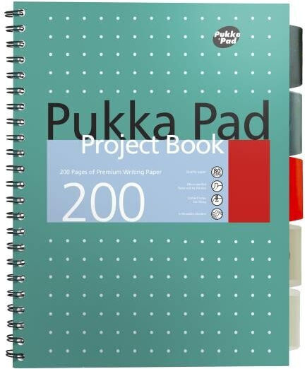 Pukka Spiral Ruled Notebook A4 200 Paper Sheets 5 Subjects
