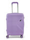 Playful Bags Cabin Hard Purple Suitcase with 4 Wheels Height 55cm
