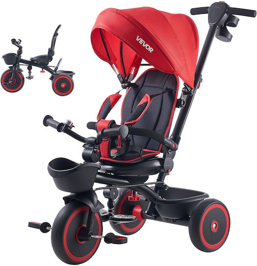 Vevor Toddler Convertible with Parental Handle 6 in 1 for Ages 1-5 Red