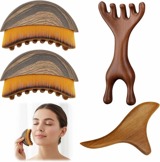 2 Perii Set Instrument Gua Sha 1 Bucată