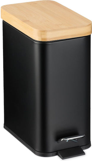 Relaxdays Plastic Bathroom Bin 5l Black