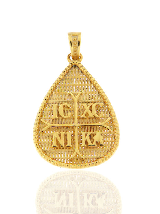 Kontopoulos Pendant Kids Charm Double Sided Constantine Coin Gold 14K P354VER