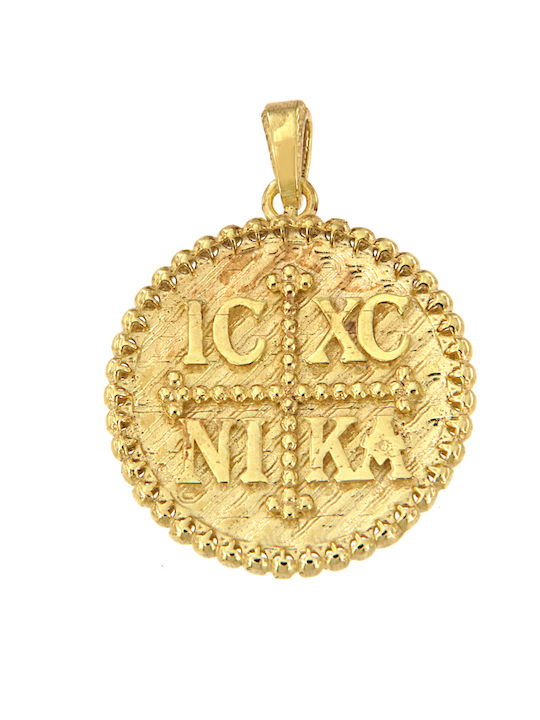 Kontopoulos Pendant Kids Charm Double Sided Constantine Coin Gold 14K P333VR
