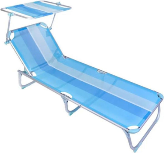Strandliege Klappbar mit Sonnenschutz 187x57x31cm