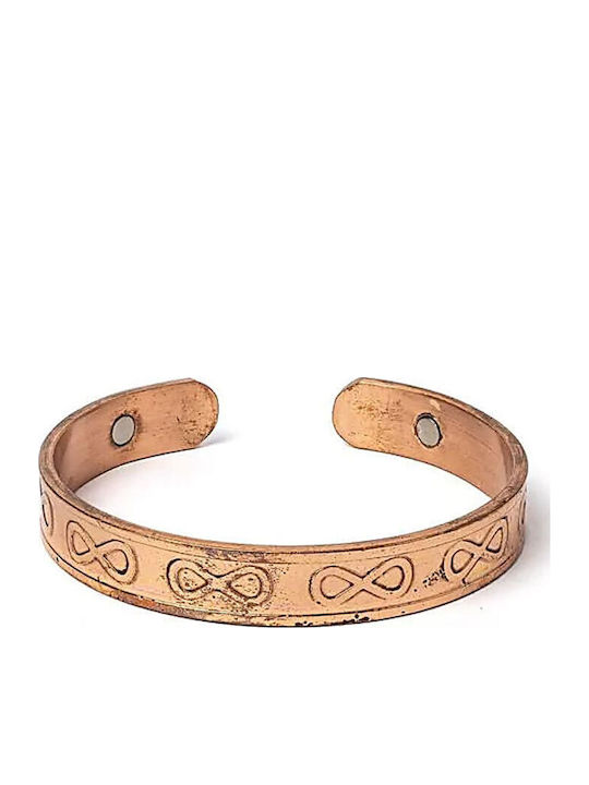 Copper Bracelet Χάλκινο Βραχιόλι Μαγνητικό Infinity Άπειρο Διαστάσεις 7x1cm