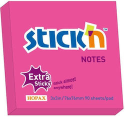 Hopax Bilețele Autocolante Extra Adezive 76 X 76mm 90 File Stick'n Neon Magenta
