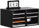 Relaxdays Document Organizer Bamboo 8 Compartments Black 25x49x31cm
