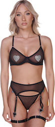 Sexy Dessous-Set Herz String Korsett Straps Sch...