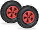 Set 2 Wheelbarrow Wheels Relaxdays 2.50-4 Red B...