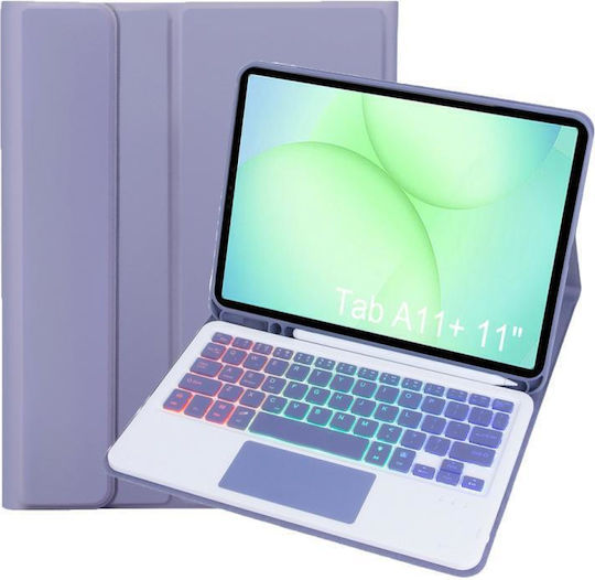 Flip Cover Mit Tastatur Lila (Samsung Galaxy Tab A11 Plus)